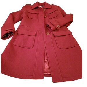 ELAM Red Wool Blend Long Peacoat 36 EU/XS US